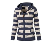 s 4xlautumn winter v neck zip up long sleeve tops blouse casual leisure brand striped tops blouse