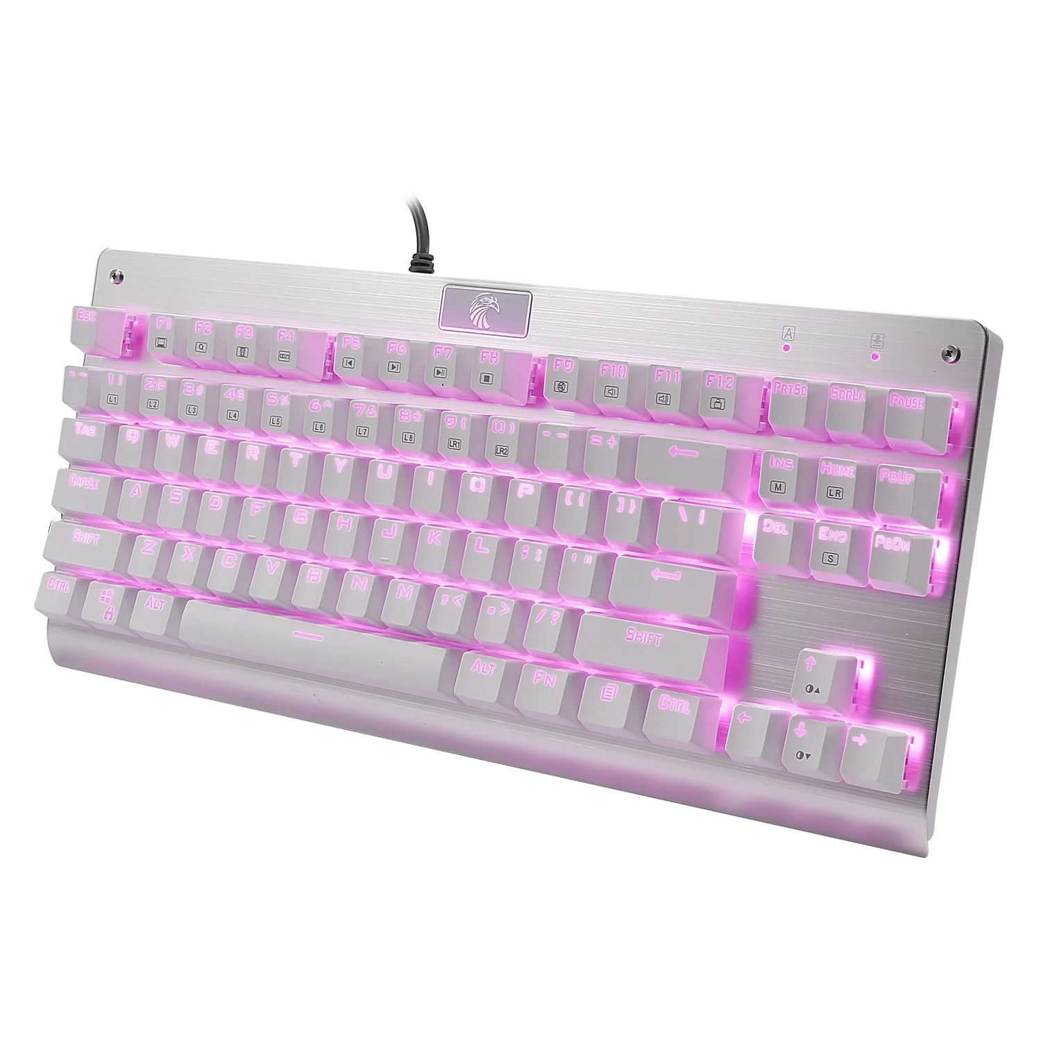 Z-77 Eagle RGB с подсветкой Tenkeyless Механическая игровая клавиатура 87 ключ синий переключатель анти-ореолы тактильная Clicky Gamer клавиатура