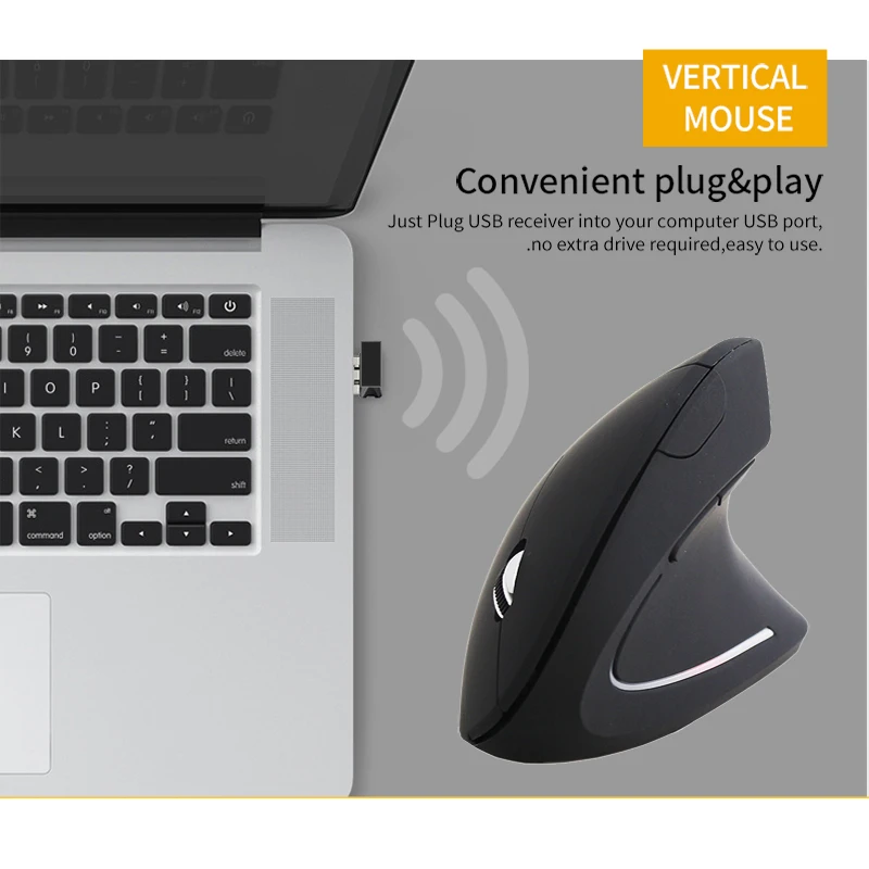 Мышь Вертикальная игровая беспроводная эргономичная 2 4 ГГц USB 800 1200 1600 dpi|Мыши| |