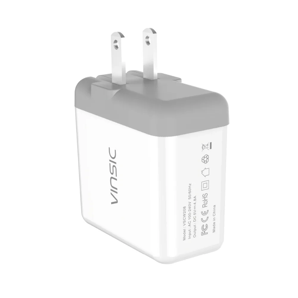 Vinsic Dual USB зарядное устройство 5 В 4.8A портативное дорожное настенное зарядное устройство адаптер зарядное устройство для мобильного телефона для iPhone X 8 8 Plus Xiaomi LG ноутбука