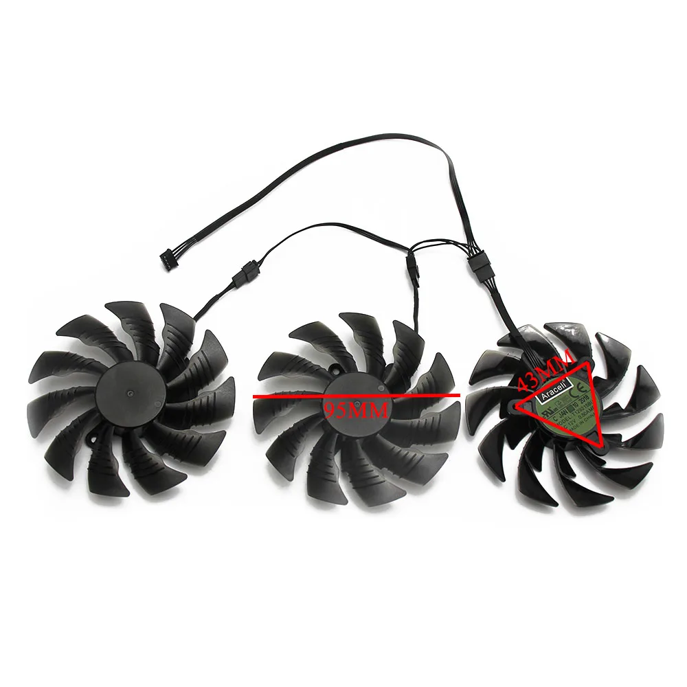 Вентилятор для видеокарты GIGAYTE AORUS GeForce GTX 1080 Ti Xtreme Edition 95 мм T129215BU DC 12 В 0 55a PLD10015B12H