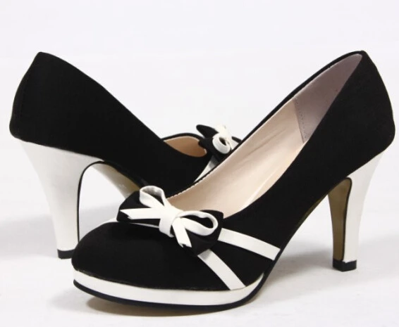 Весенне осенние модные женские туфли лодочки с бантом в Корейском стиле Женские