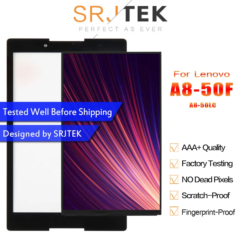 

100% Tested For Lenovo Tab 2 A8-50F A8-50LC Tablet PC LCD Display+Outer Touch Screen Digitizer Glass Parts Replace panel