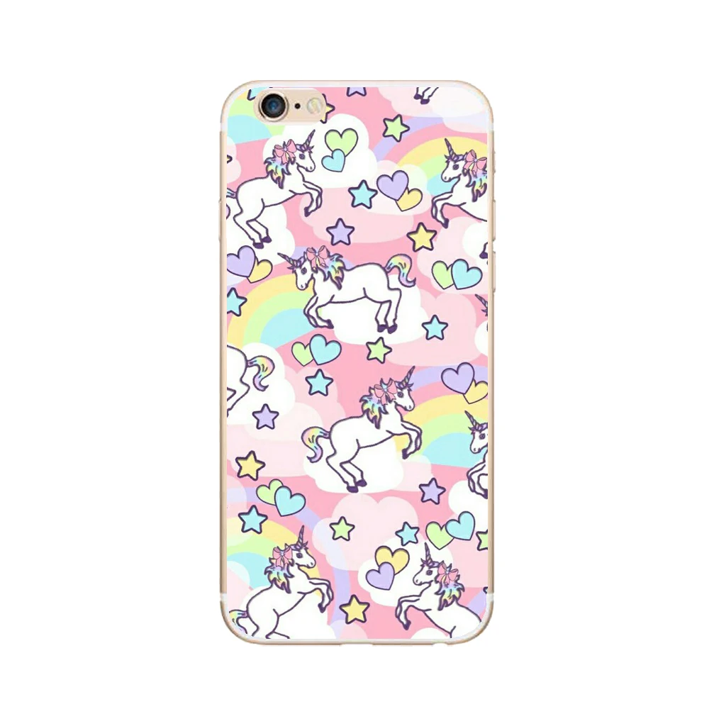 Ultra Thin Soft TPU Gel Silicon Cute Hippo Rainbow Unicorn Horse Case Cover For Apple iPhone 6 6S Transparent Phone Cases |