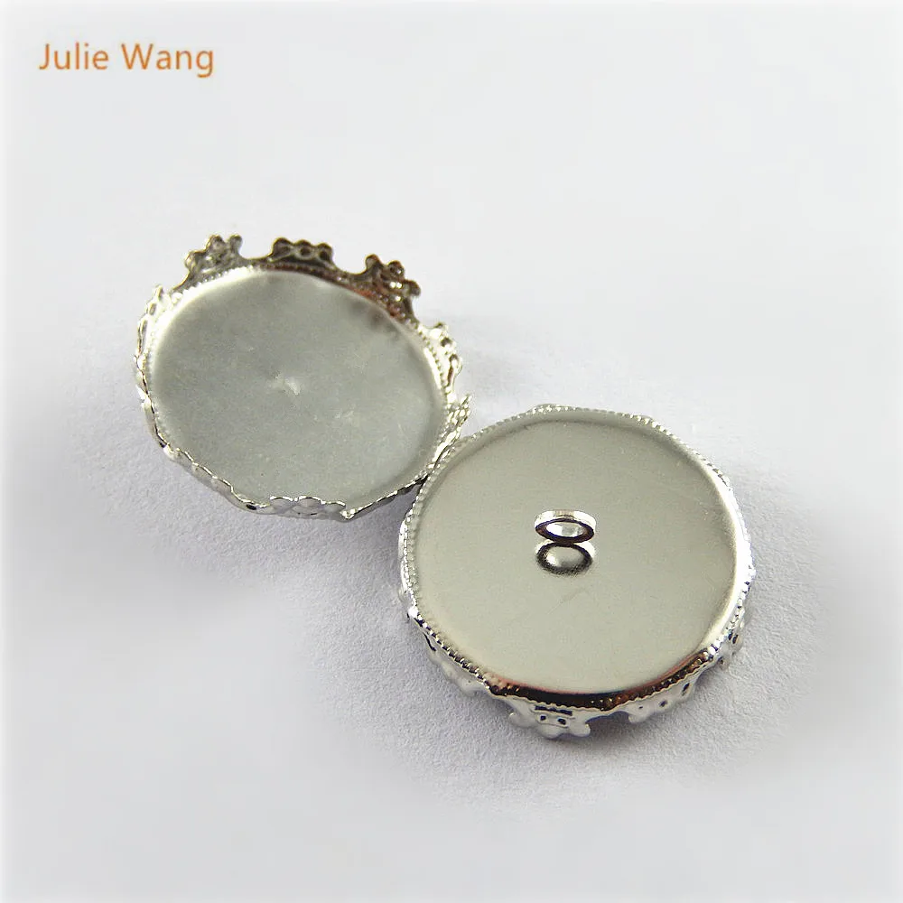 

Julie Wang 30pcs Silver Color Crown Base Pendants Charms Jewelry Finding Earring Necklace Handcrafts Accessory Craft Gift