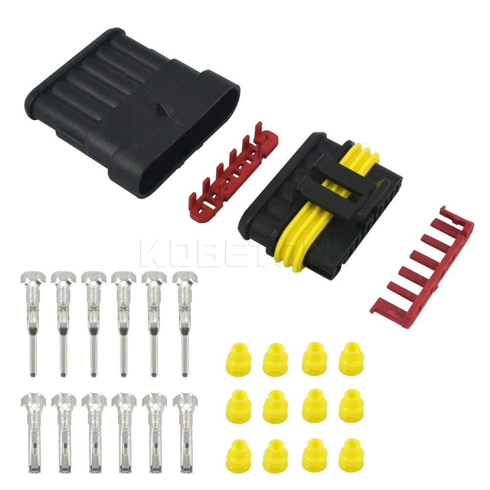 5 компл./лот часть 6 контактный путь герметичный водонепроницаемый электрический