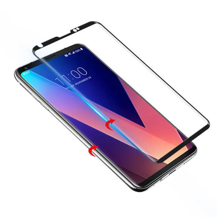 Закаленное стекло Zerosky для LG V30 3D изогнутое закаленное с полным покрытием plus