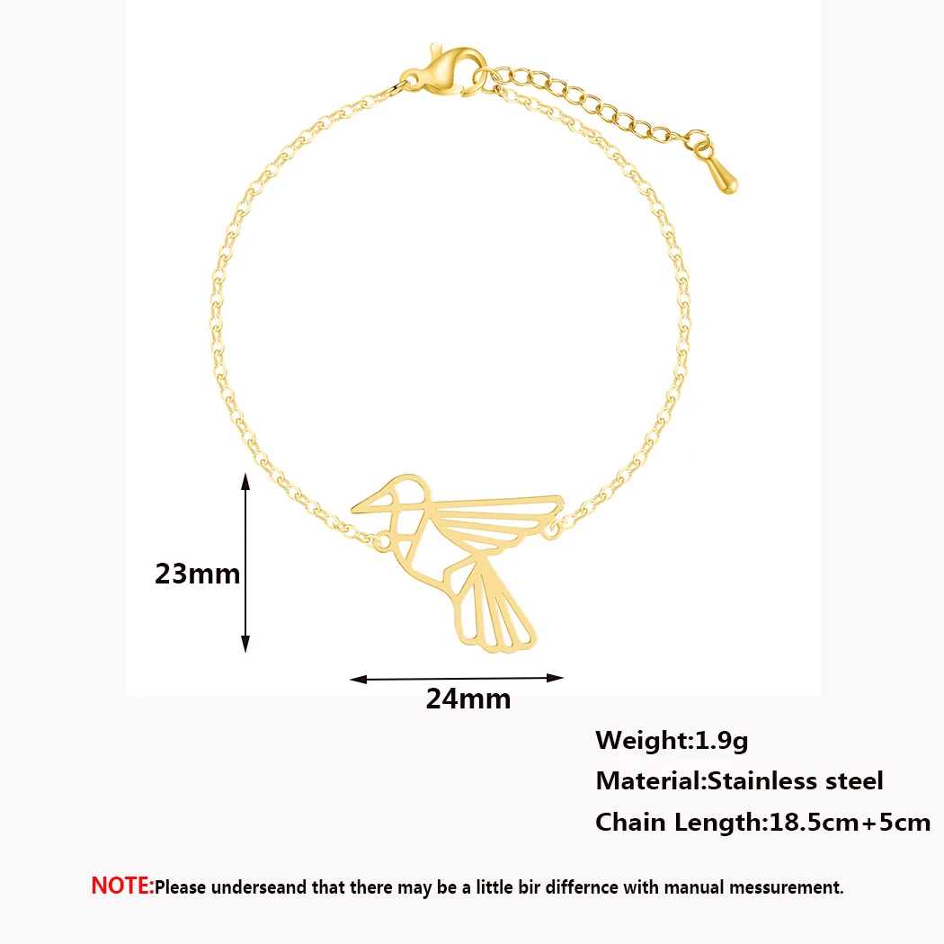 Cxwind милый оригами Колибри браслет для женщин Модные животные Летающие птицы