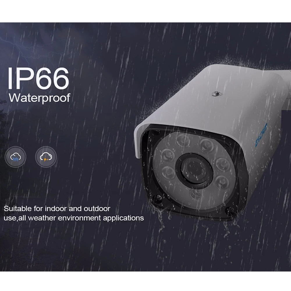 ESCAM QH002 HD 1080P IP камера Onvif H.265 P2P наружная IP66 Водонепроницаемая IR Bullet с функцией