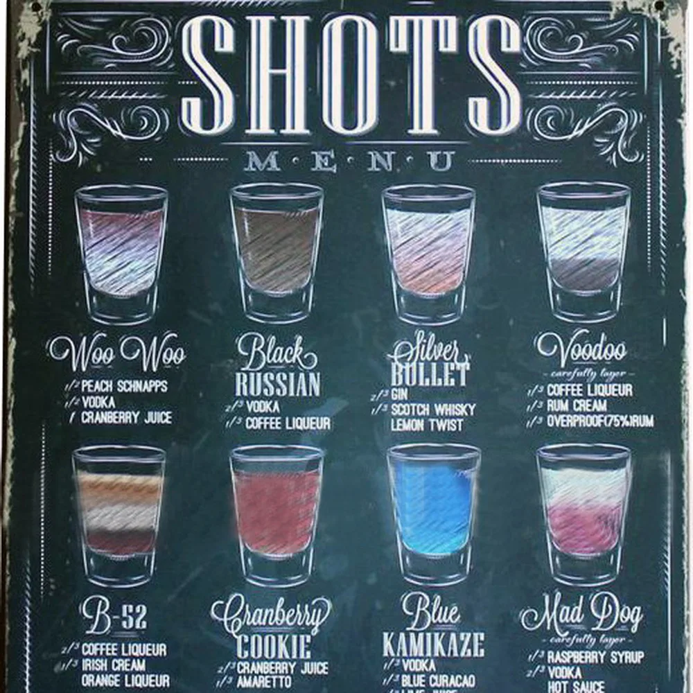 Винтажная вывеска для вина ретро Оловянная напитков Декор дома вечерние тарелки