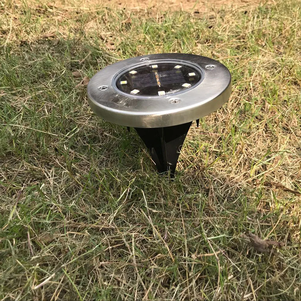 8LED Солнечная энергия похороненный свет под заземлением лампа Открытый Путь сад