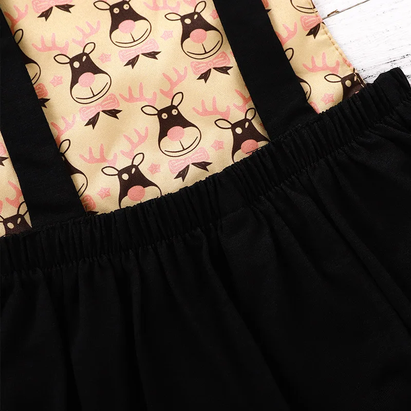 2018 модные Боди без рукавов с принтом оленя для новорожденных комбинезоны одежда