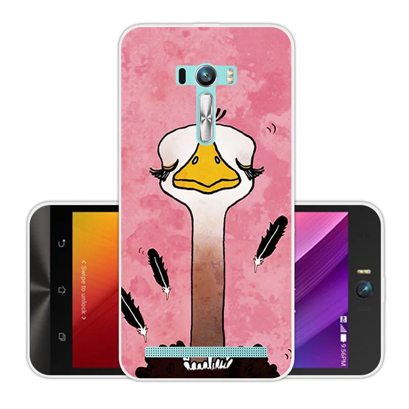 Силиконовый розовый чехол для Asus Zenfone Selfie ZD551KL мягкий ТПУ телефона 5 дюйма чехлы