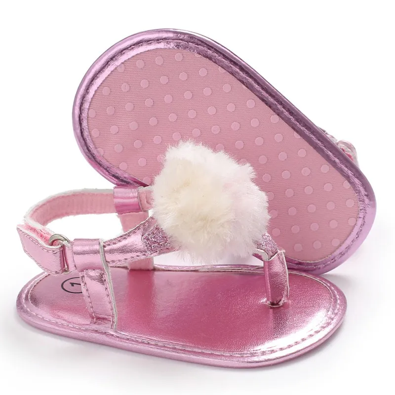 Летняя обувь из искусственной кожи с цветами для маленьких девочек Детская