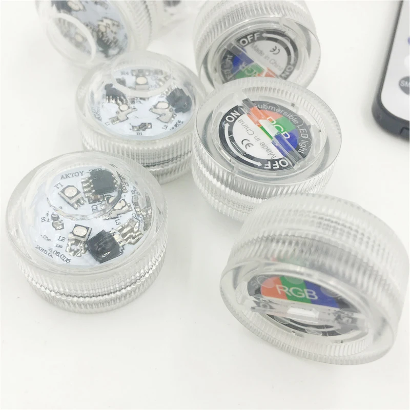 Водонепроницаемый на батарейках RGB погружной светодиодный светильник подводный