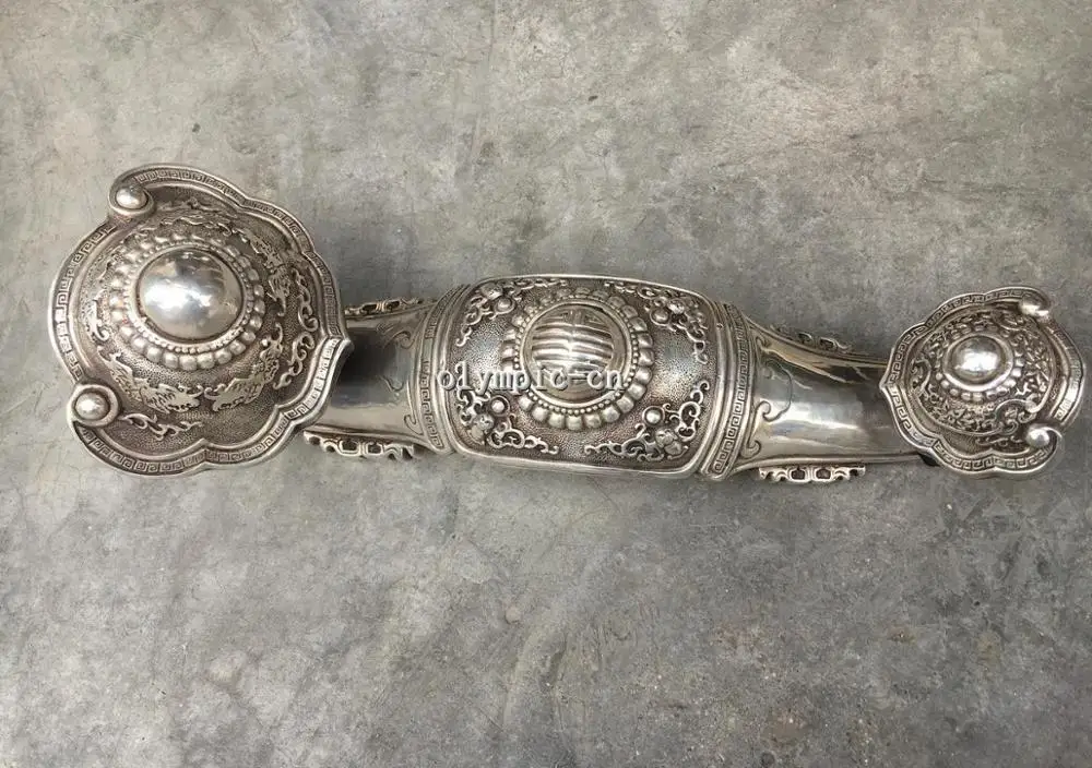 16 ''Бронзовый Серебристый покрытие резные статуя Ruyi|Статуи и скульптуры| |