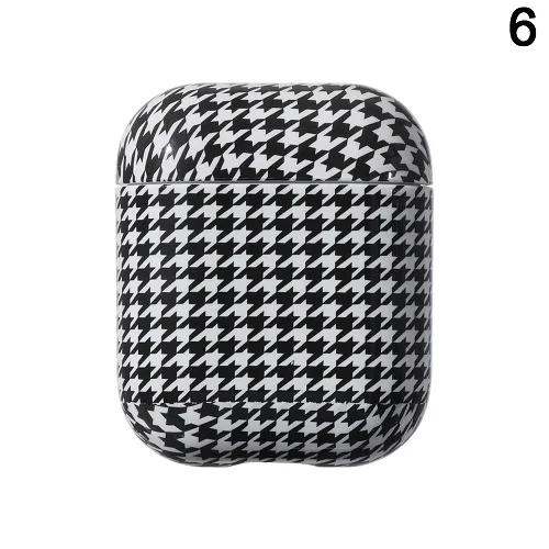 Для Apple AirPods 1 2 защитный чехол Чехол Япония большая волна цветок девушка мраморный узор Любовь Сердце защитный чехол - Цвет: 6 Swallow Grid