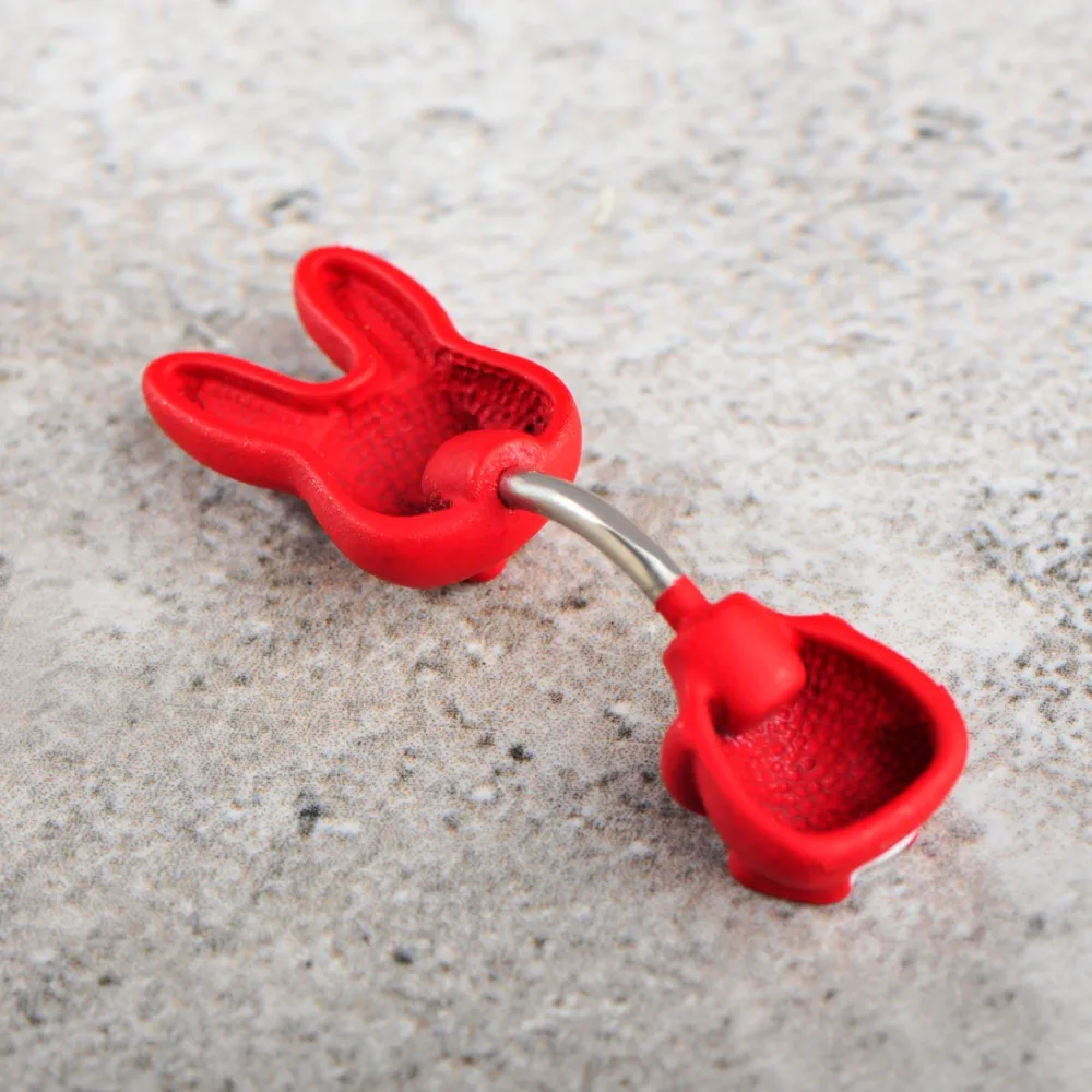 Funmor кольцо на пупок с изображением кролика из медицинской нержавеющей стали 316L