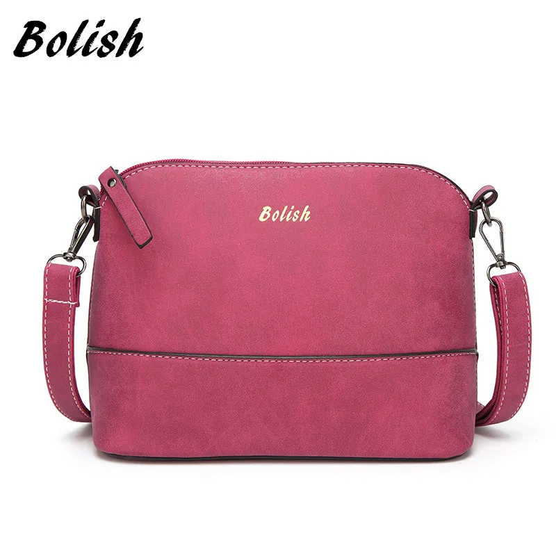 Винтажная кожаная женская сумка через плечо Bolish из нубука модная маленькая