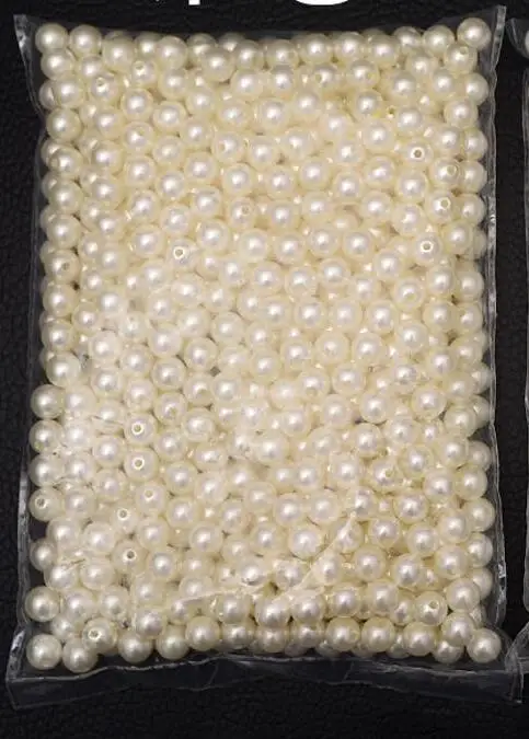 Pearl white 500 г 3 мм-30 мм ABS круглые бусины с имитацией жемчуга для рукоделия украшения для женщин DIY Одежда Ювелирные изделия Пришивные бусины аксессуары - Цвет: Pearl white