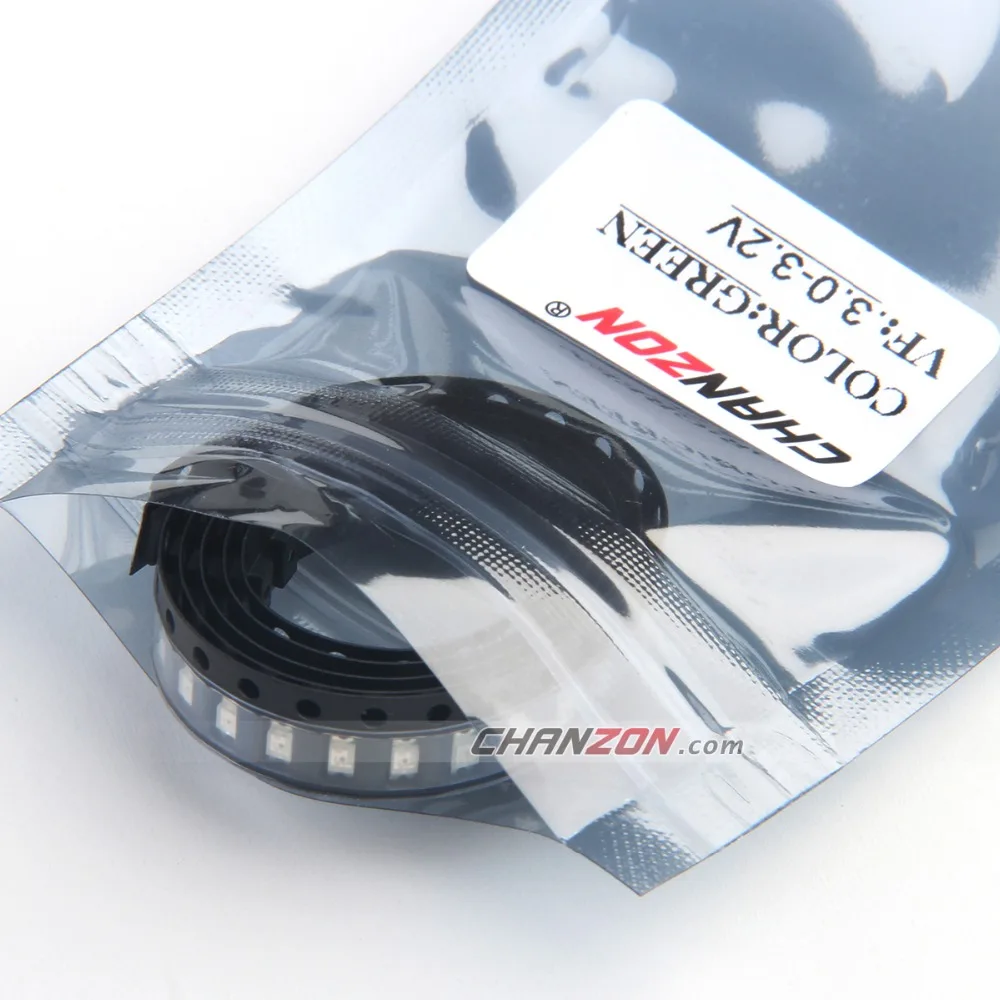 100 шт. SMD 1206 (3216) LED чип диодный зеленый 20 мА постоянный ток 3 В светоизлучающая