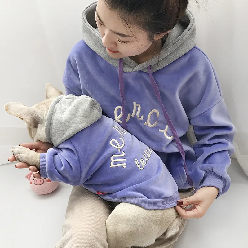 Флисовая семейная Одежда для собак одежда родителей и детей зимняя куртка