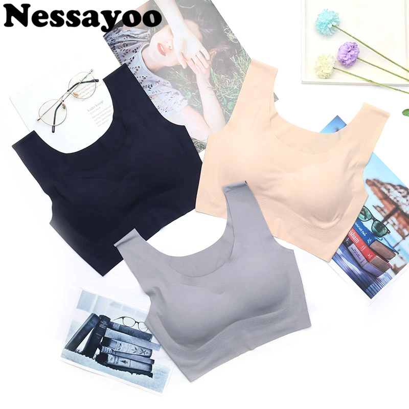 Цельные бюстгальтеры для сна жилет бега бесшовный спортивный девушек нижнее