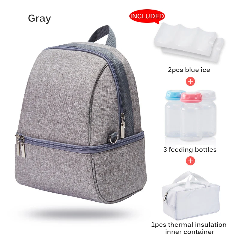 Gray ABOUTBABY Новая модная бутылка Сумка сохраняющая свежесть изоляция сумка для пеленок Термосумка для бутылок держатель для детской бутылочки подогреватель молока - Цвет: Gray