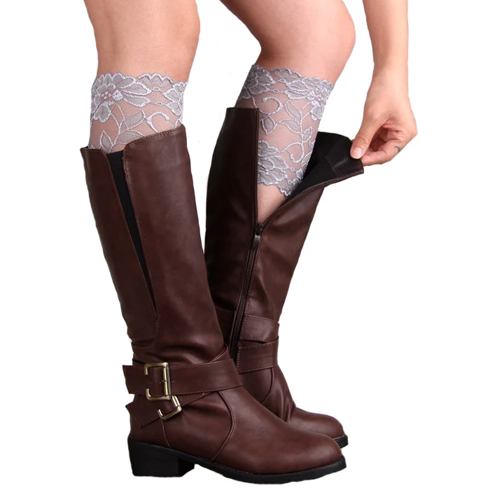 Бесплатная доставка эластичные кружевные манжеты для сапог женские гетры