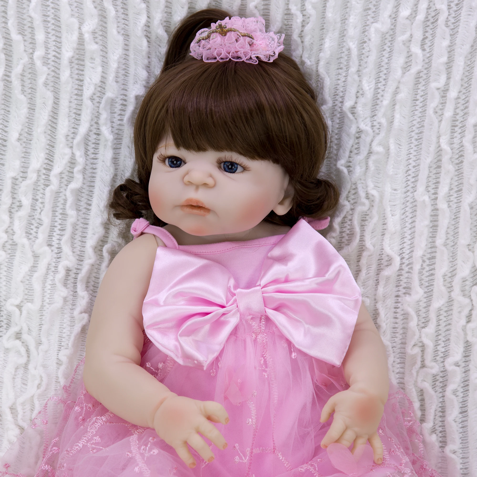 KEIUM 57cm Reborn Dolls Full Silicone Vinyl Girl Realistic Babies Toys For Christmas Gifts Lifelike Princess Newborn Doll | Игрушки и