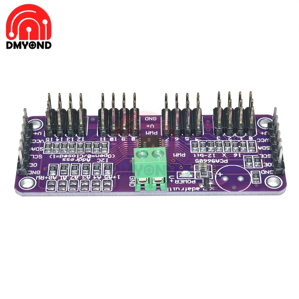PCA9685 16 канальный 12 битный PWM сервопривод интерфейс I2C IIC 1 6 кГц ШИМ модуль