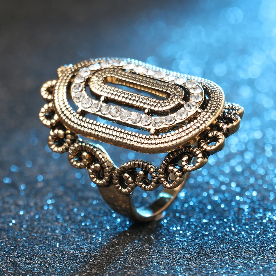 Уникальные винтажные кольца с кристаллами для женщин наборы колец классическим