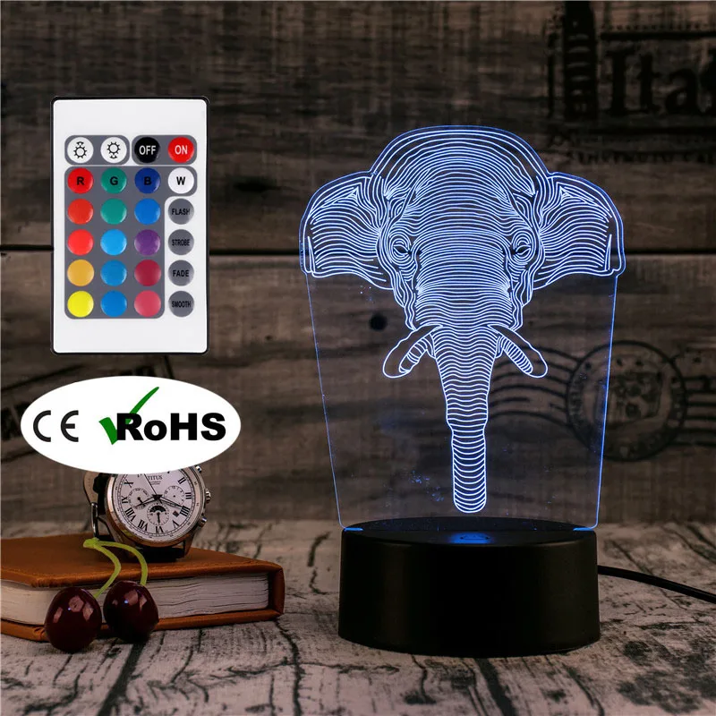 3D Led Novety светильник ing креативный подарок Ночной светильник Настольная лампа слон светильник Led домашний коридор отель вечерние атмосферный...