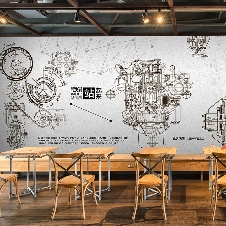 3d настенная автомобильная техника запчасти скетч панели для баров и кафе