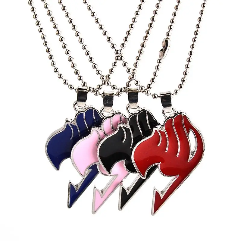 Новый синий черный розовый красный цвет Фея хвост аниме логотип кулон ожерелье