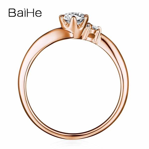 BAIHE Solid 10 K белое золото(AU417) Сертифицированный 0.25ct круглый разрезанный Муассанит помолвка Модный свадебный женский подарок ювелирные украшения кольцо