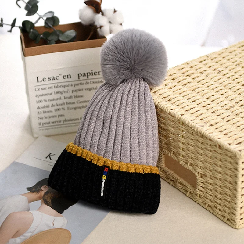 Прошитые детские вязаные шапочки для маленьких мальчиков и девочек зимняя
