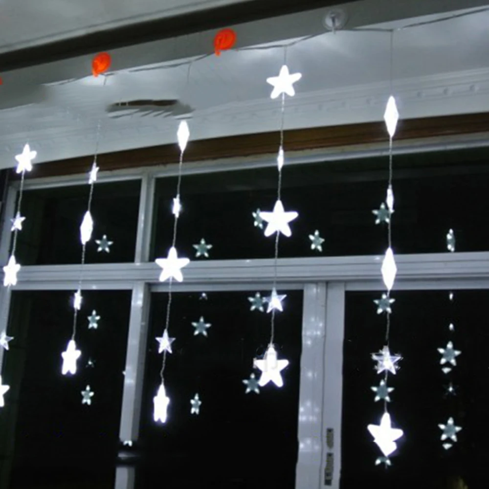 Праздничная светодиодная гирлянда занавеска звезды 5 м * 1 136 светодиодов с