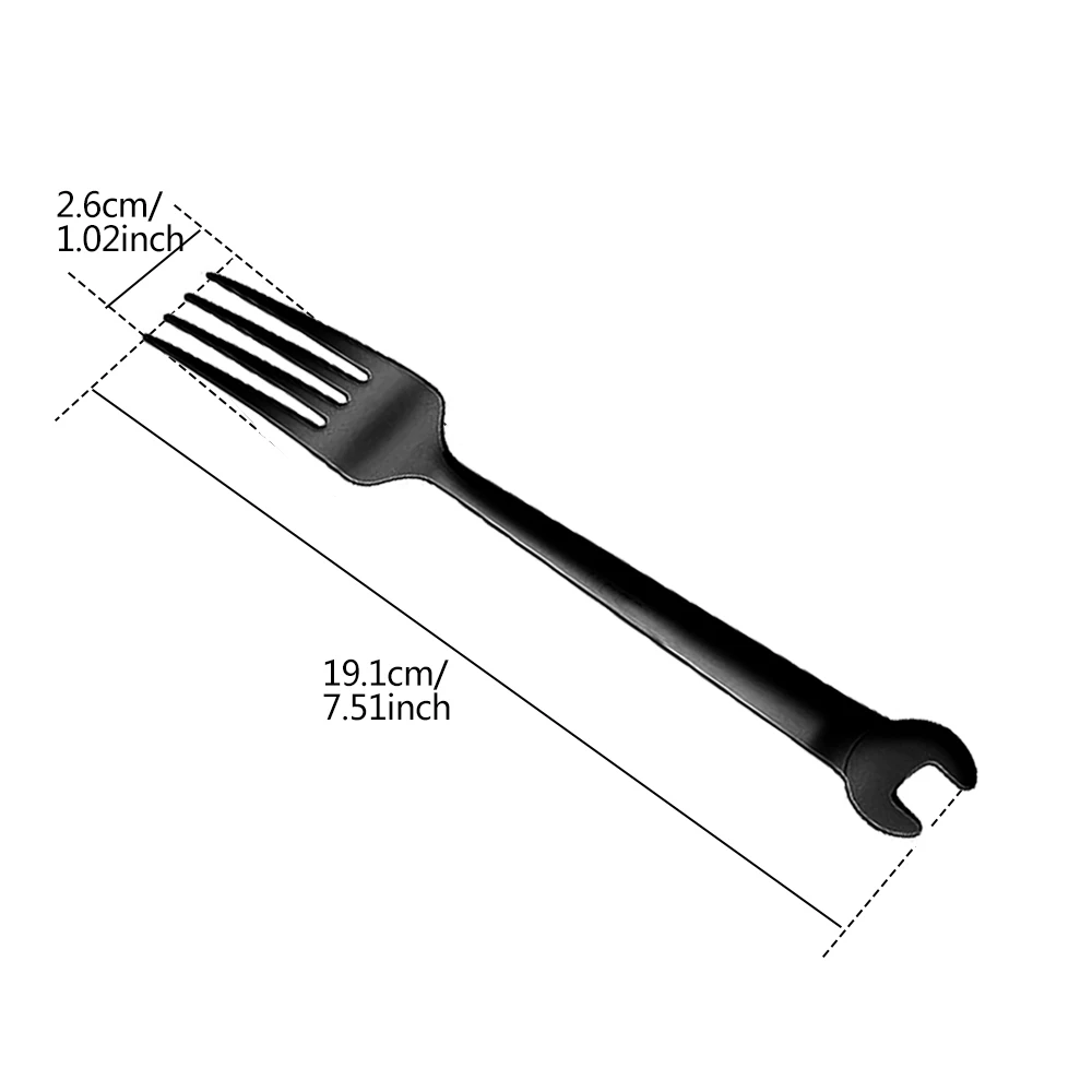 High-end luxury Plating Stainless Steel Tableware Steak Knife Dinner Fruit Dessert Long Fork Tea Spoon Creative Wrench shape