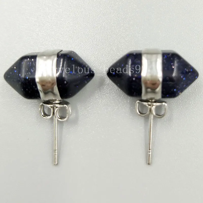 Бесплатная доставка Красивый синий песок шестигранный острый Рейки Чакра