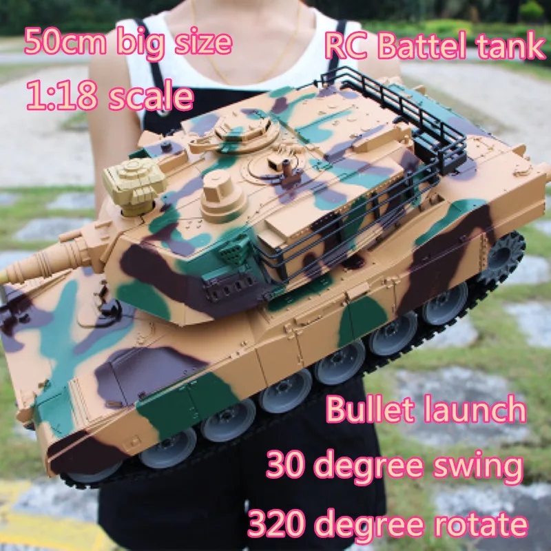 50 см Большой размер America M1A2 2 4G Танк дистанционного управления 1:18 RC боевой танк