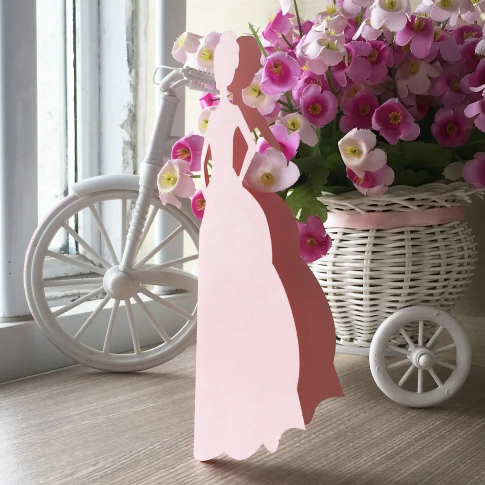 

50pcs Laser cut Shimmer Paper Bridal Pattern Party Invite Card Event Party Supplies Bridal Shower Party wedding invitation card