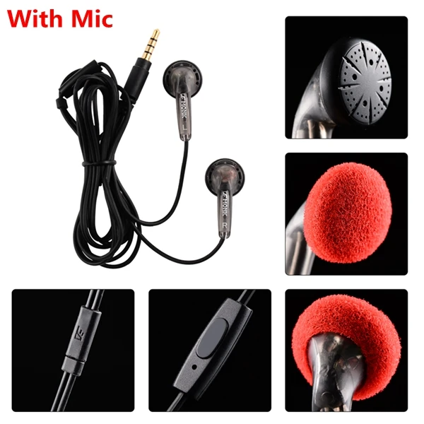 One Button With Mic Venture Electronics VE Monk Plus, проводные наушники fone de ouvido с плоской головкой, наушники с высоким сопротивлением 3,5 мм, гарнитура с микрофоном - Цвет: One Button With Mic