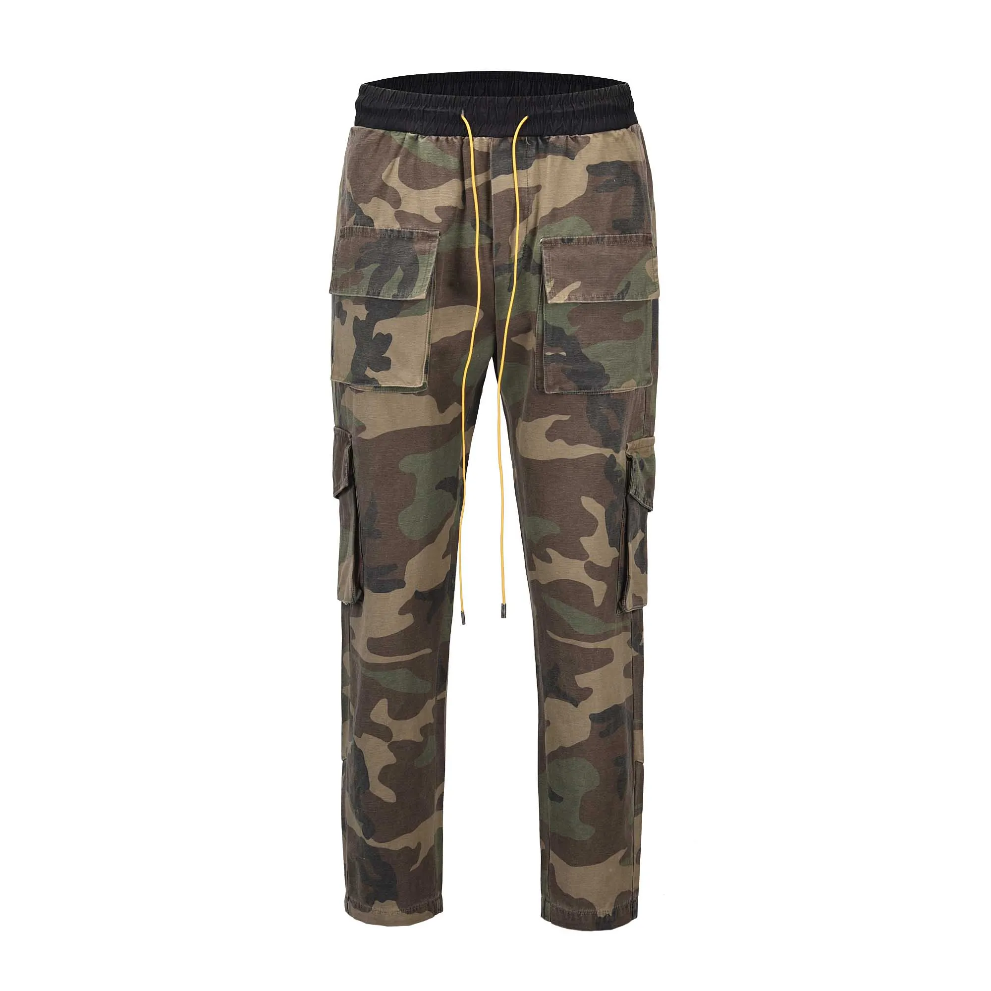 hi streetwear camo muliti pockets cargo pants justin biber clothes