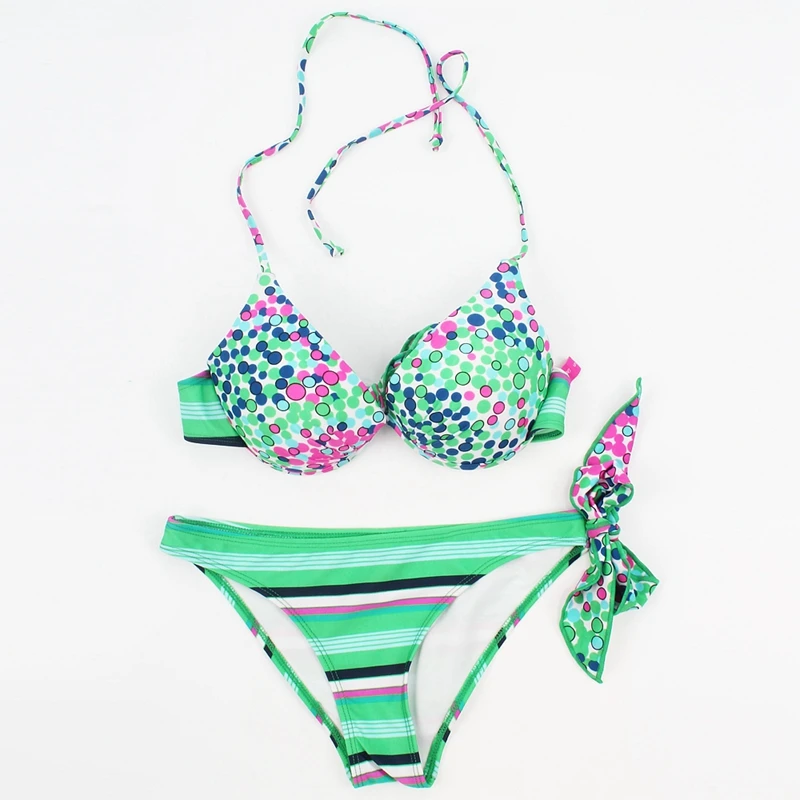 Лидер продаж весенний женский купальник в Корейском стиле с бантом бикини пуш-ап