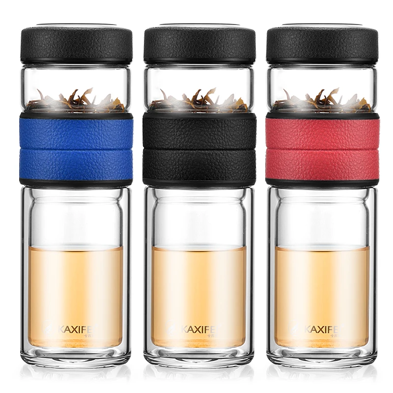 

Make tea HOT SALE Top Grade Water Cup Double-deck Glass Office Water Drinking Bottle Fashion Cartoon Gift Mug Can Be Customized