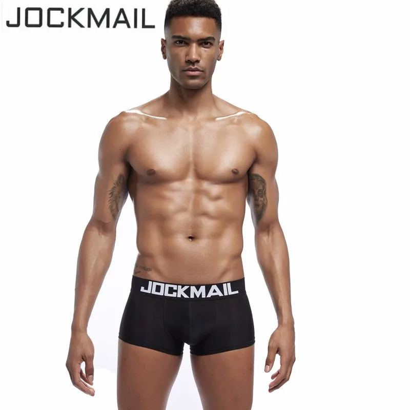 Мужские хлопковые трусы боксеры ледяной шелк нижнее белье мужчины с низкой талией U pouch сексуальные дышащие