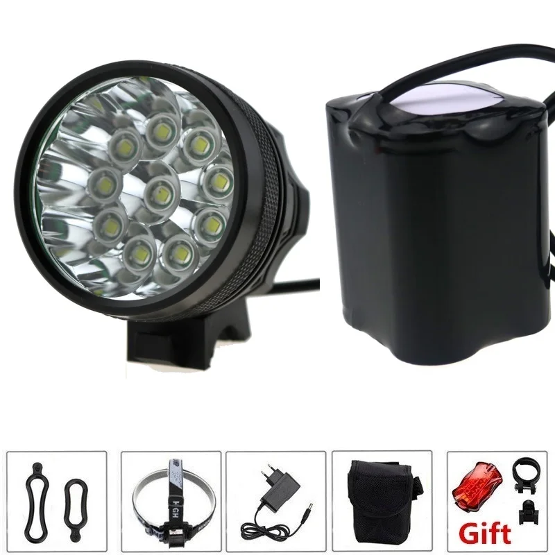 10T6 20000 люмен 10xcree XM-L T6 светодиодная Передняя велосипедная фара + мАч 4*26650