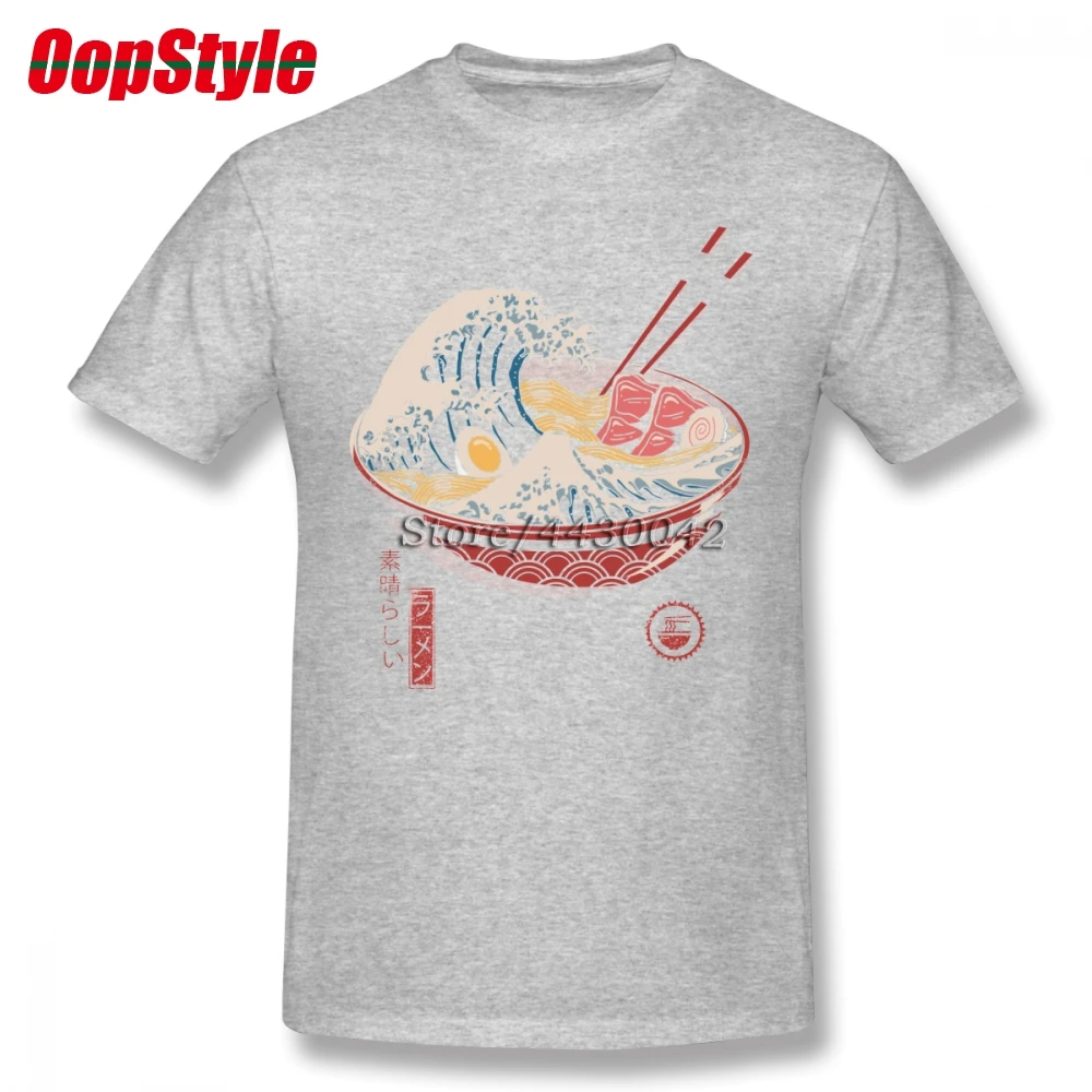 Мужская хлопковая футболка Great Ramen Wave большие размеры 4XL 5XL 6XL Camiseta | одежда