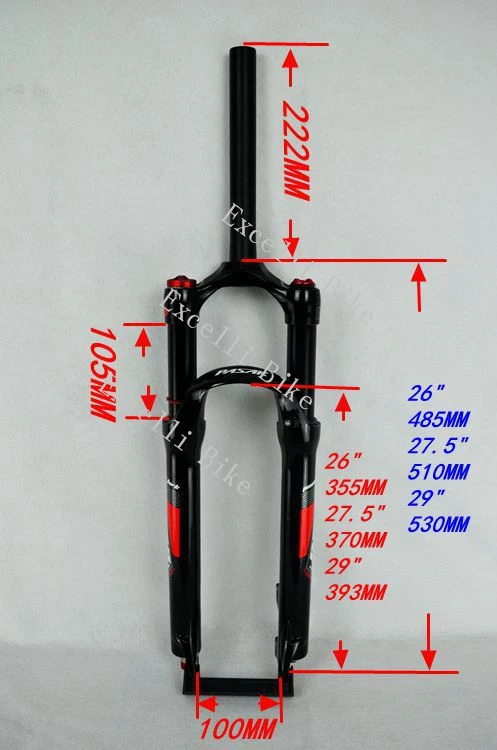 Амортизирующая вилка Excelli Bike26/27 5/29er магниевая/титановая дисковый тормоз 100 мм